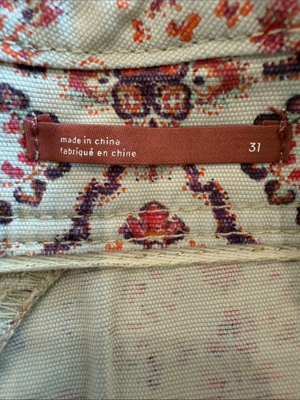 Anthropologie Pink Floral Button-Front Jean Shorts - Picture 6 of 10